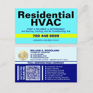 Verwarming en Koeling Qr Code Residentiële HVAC Visitekaartje
