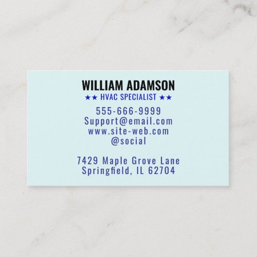 Verwarming en koeling Slogan, Logo voor HVAC Visitekaartje (Achterkant)