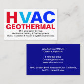 Verwarming- en koelsystemen - Geothermische HVAC Visitekaartje (Voorkant / Achterkant)
