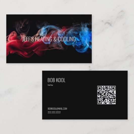 Verwarming en wisselstroom Kaart | Qr-code Visitekaartje (Voorkant / Achterkant)