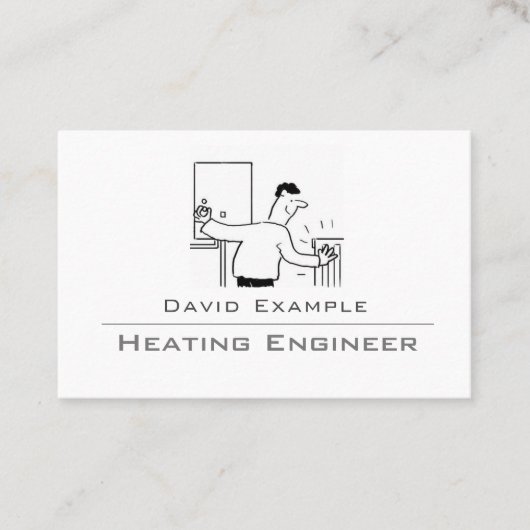 Verwarming Engineer Illustratie Loodgieterij en Ve Visitekaartje (Voorkant)