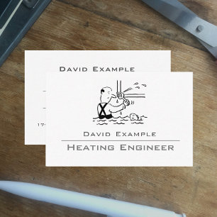 Verwarming Engineer met Illustratie Visitekaartje