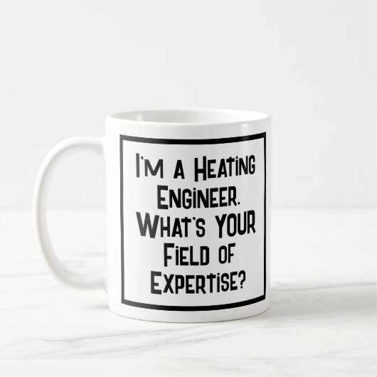 Verwarming ingenieur. Wat is JOUW expertisegebied? Koffiemok (Links)