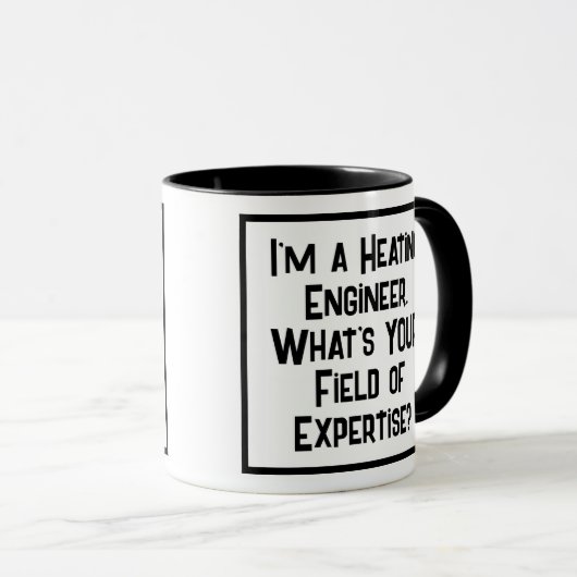 Verwarming ingenieur. Wat is JOUW expertisegebied? Mok (Voorkant rechts)