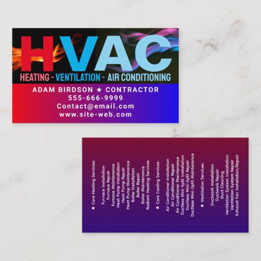Verwarming & koeling & airconditioning | Moderne H Visitekaartje (Voorkant / Achterkant)
