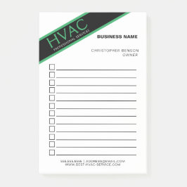 Verwarming Koeling HVA Business Checklist Post-it® Notes