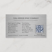 Verwarming & Koeling HVAC QR-code Zwart Visitekaartje (Achterkant)