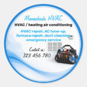 Verwarming Koeling HVAC Ronde Sticker (Voorkant)