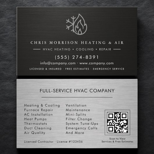 Verwarming Koeling Reparatie & Installatie QR-code Visitekaartje