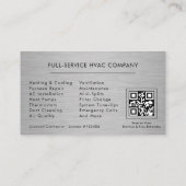 Verwarming Koeling Reparatie & Installatie QR-code Visitekaartje (Achterkant)