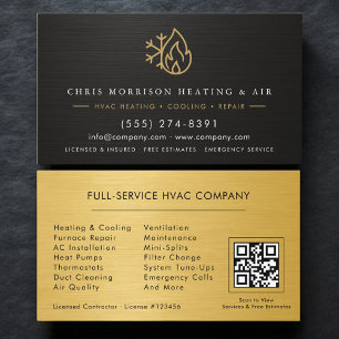 Verwarming Koeling Service Technicus QR Code Visitekaartje