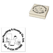 Verwarming & Loodgieterij Cartoon te personalisere Rubberstempel (Gestempeld)