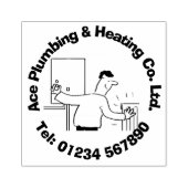 Verwarming & Loodgieterij Cartoon te personalisere Rubberstempel (Afrduk)