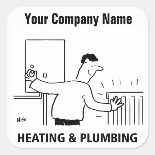 Verwarming & Loodgietersdiensten Cartoon Stickers (Voorkant)