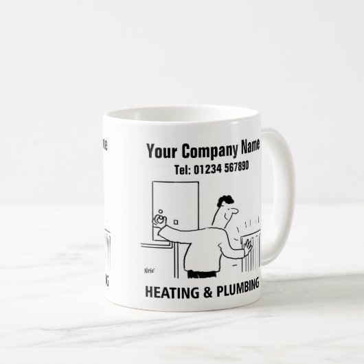 Verwarming & sanitair Services Cartoon Mok (Voorkant rechts)