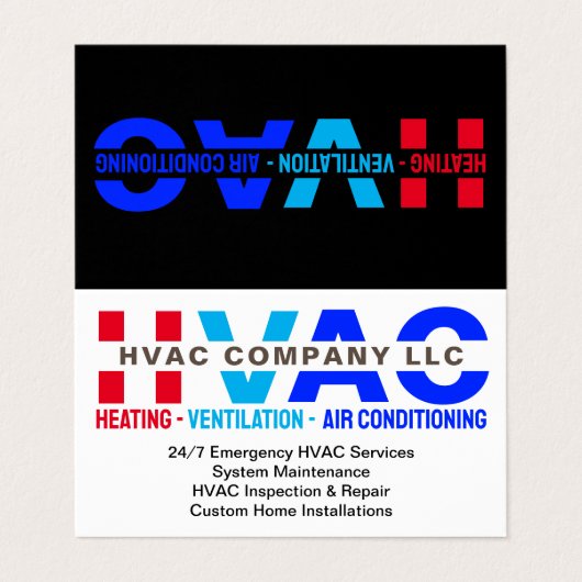 Verwarming, Ventilatie, Airconditioning - Cool HVA Visitekaartje (Buitenkant ongevouwen)