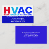 Verwarming & Ventilatie & Airconditioning - HVAC Contactkaartje (Voorkant / Achterkant)