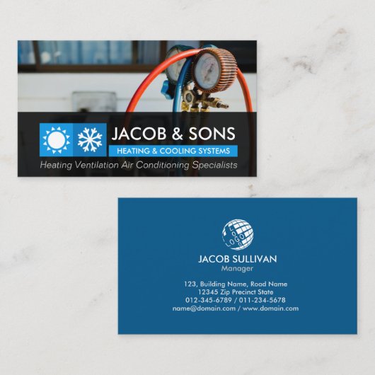 Verwarming Ventilatie Airconditioning Koelbus Visitekaartje (Voorkant / Achterkant)