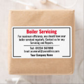 Verwarmingsingenieur met ketel- en reparatieservic etiket (Insitu)