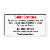 Verwarmingsingenieur met ketel- en reparatieservic etiket (Voorkant)