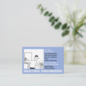 Verwarmingsingenieurs Cartoon Visitekaartje (Staand voorkant)