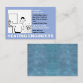 Verwarmingsingenieurs Cartoon Visitekaartje (Voorkant / Achterkant)