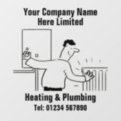 Verwarmingsingenieurs of verwarmings- en sanitair  raamsticker (Vel)
