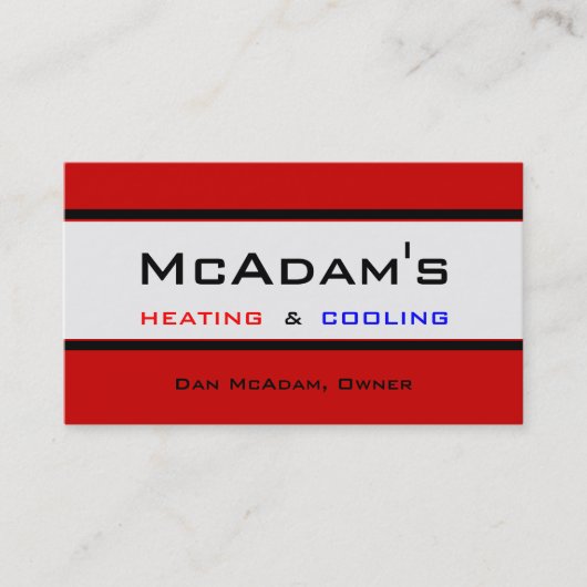 Verwarmingskoeling HVAC-warmtepomp A/C Visitekaartje (Voorkant)