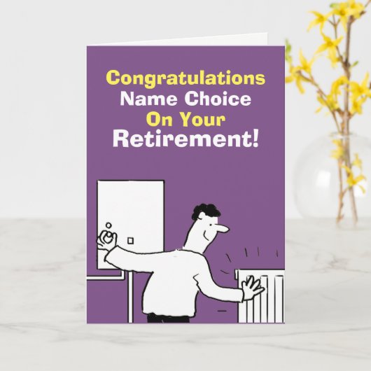 Verwarmingsmonteur pensioen kaart (Gele Bloem)