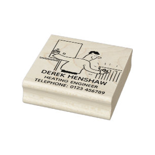 Verwarmingsmonteur test de ketel rubberstempel