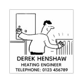 Verwarmingsmonteur test de ketel rubberstempel (Afrduk)