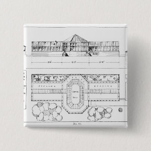 Verwarmingssysteem voor een hotel, conservatorium  vierkante button 5,1 cm