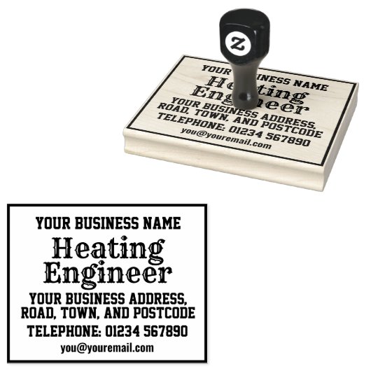 Verwarmingstechnicus met Naam, Adres, enz Rubberstempel (Gestempeld)