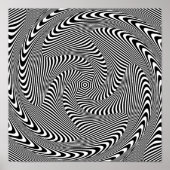 verwarrend hypnotisch wervellijnpatroon zwart wit poster (Voorkant)