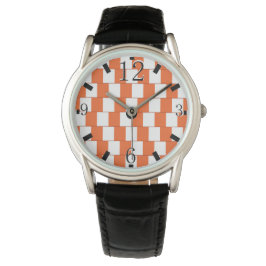 Verwarrende lijnen Oranje Horloge