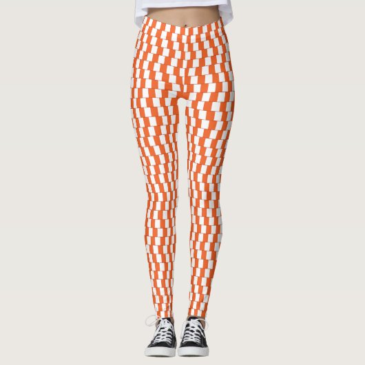 Verwarrende lijnen Oranje Leggings (Voorkant)