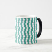 Verwarrende lijnen turquoise magische mok (Voorkant rechts)