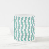 Verwarrende lijnen turquoise matglas koffiemok (Voorkant links)