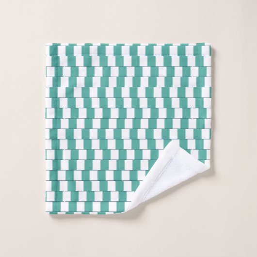 Verwarrende lijnen turquoise washandje (Wasdoekje)