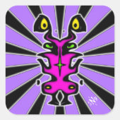Verwarthoekige verfwerper zoals een schepsel met v vierkante sticker (Voorkant)