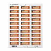 Verwaterd Amerikaans Vlag Bedrijfsnaam Etiket (Full Sheet)