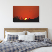 Verwaterd schilderij van Sunset Over Marsh Canvas Afdruk (Insitu (Slaapkamer))