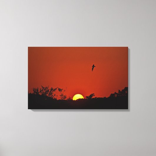 Verwaterd schilderij van Sunset Over Marsh Canvas Afdruk (Voorkant)