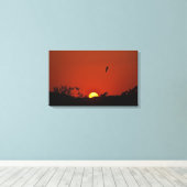 Verwaterd schilderij van Sunset Over Marsh Canvas Afdruk (Insitu (Houten vloer))