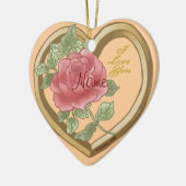 Verwaterde Roos Afgeschuinde Hart ornament (Links)
