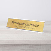 Verweerd Antiek Messing Goud + Blok Aangepaste Deu Bureau Naambordje (Voorkant)