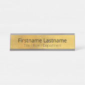 Verweerd Antiek Messing Goud + Blok Aangepaste Deu Bureau Naambordje (Voorkant)