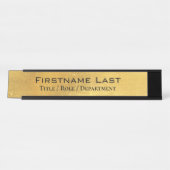 Verweerd Antiek Messing Goud + Zwart Aangepaste De Bureau Naambordje (Voorkant)