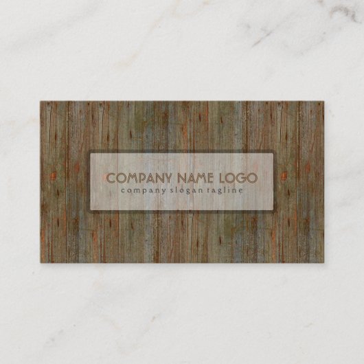 Verweerd Bruin Houten Plankenpatroon Visitekaartje (Voorkant)