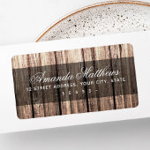 Verweerd bruin houtnerf retouradreslabel etiket